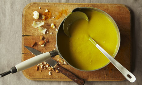 Cauliflower, almond and turmeric soup - for Cook section