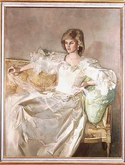 Royal portraits: Princess Diana posing at Kensington Palace by artist John Ward in 1984