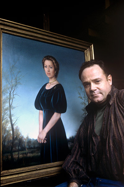 Royal portraits: Lincoln Taber with his portrait of Princess Anne, in 1983