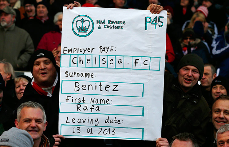 sat round up : Stoke City fans hold up a poster