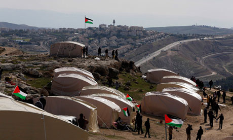 The tent village in the area E1 near Jerusalem