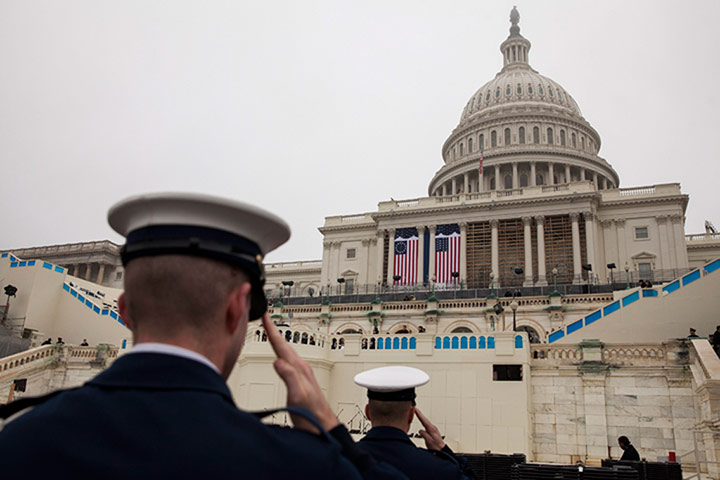 US inauguration practice: Inauguration dress rehearsal
