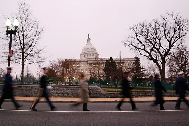 US inauguration practice: Inauguration dress rehearsal