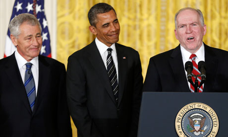 Barack Obama, John Brennan, Chuck Hagel