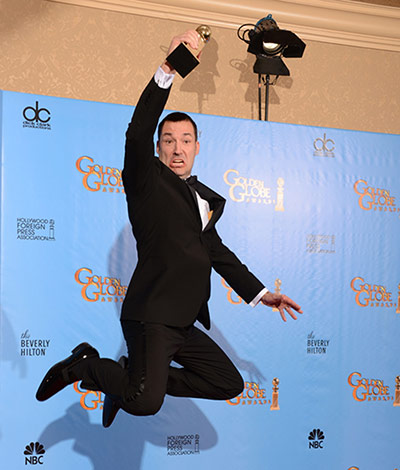 Golden Globe 2013 winners: Mark Andrews poses in the press room wit