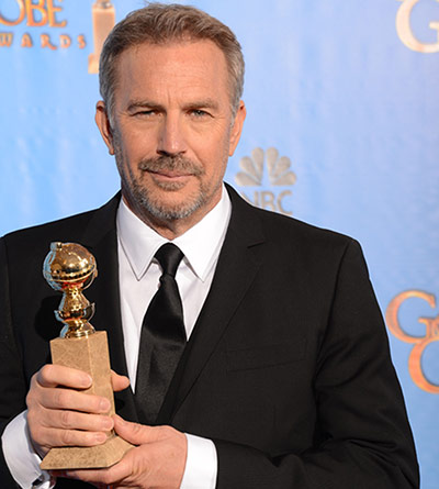Golden Globe 2013 winners: Kevin Costner poses in the press room wi