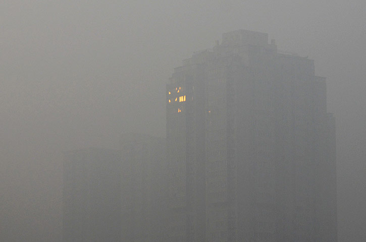 Air Pollution in China: Dense smog shrouded Beijing 