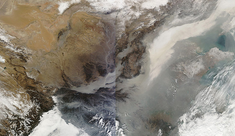 Air Pollution in China: Composite view of North and Central China 