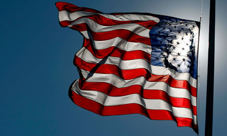 American flag flies