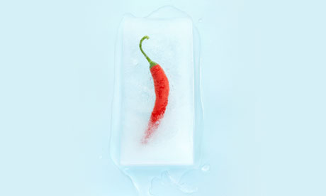 Fire and ice: a frozen chilli pepper
