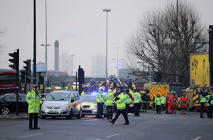 Helicopter crash: Emergency services at the scene