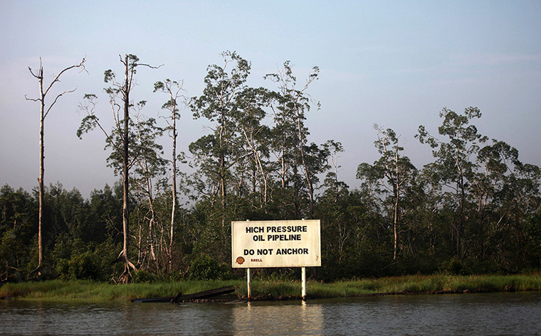 from the agencies: Illegal oil refinery in Nigeria by Akintunde Akinleye