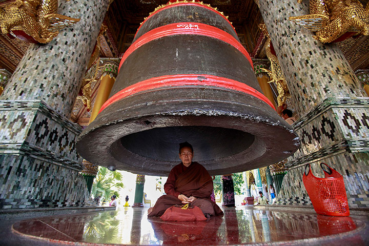 Lighter look gallery: A Burmese woman meditates