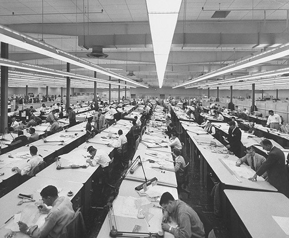 Formica: The interior of the Aerojet offices, 1958