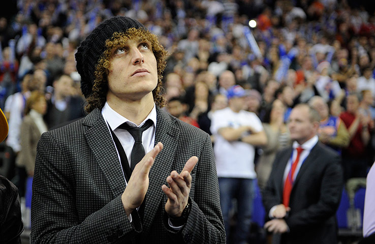 NBA 2: Chelsea defender David Luiz at the NBA basketball