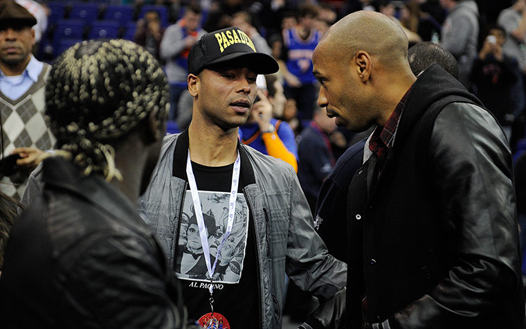 NBA 2: Bacary Sagna Ashley Cole and Thierry Henry at the NBA basketball