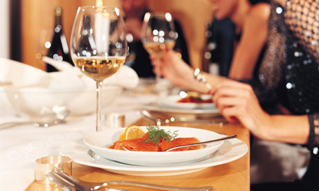 Smoked salmon and a glass of wine