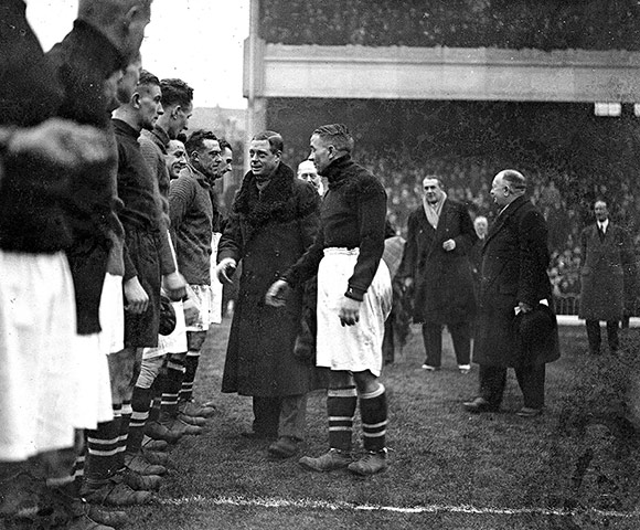 Chelsea v Arsenal: The Prince of Wales shakes hands with the Chelsea team