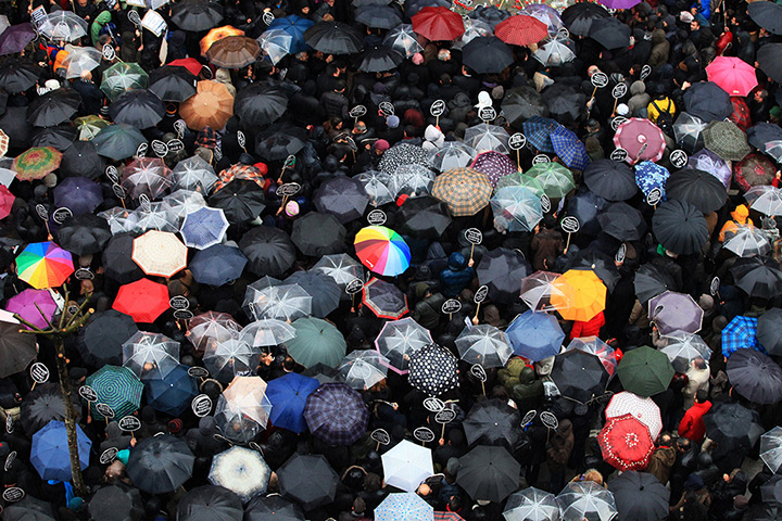 24 hours: Istanbul, Turkey: Thousands of Turks gather in front of the offices of Agos