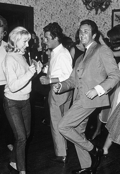 michael winner: Michael Winner dances with Barbara Ferris