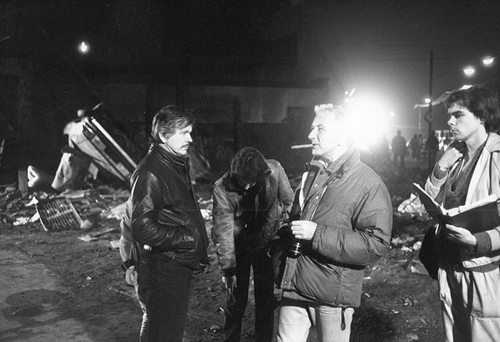 michael winner: Winner with Charles Bronson on the set of Death Wish 3 in London, 1985 