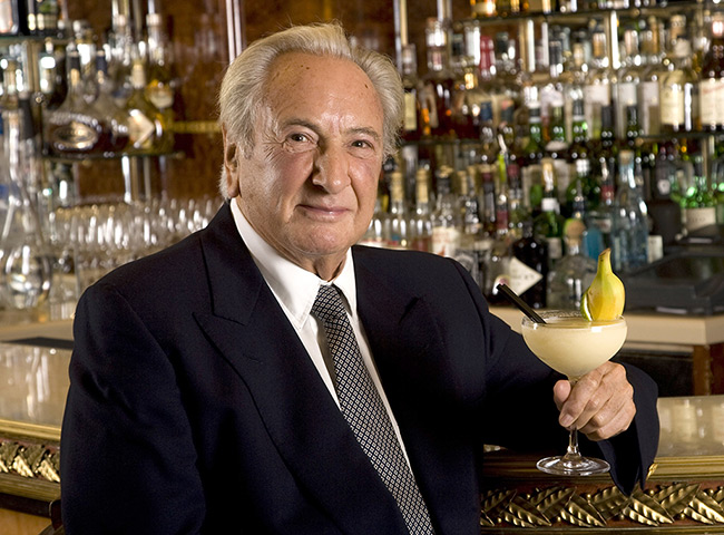 michael winner: Michael Winner at the Rivoli Bar at the Ritz Hotel 