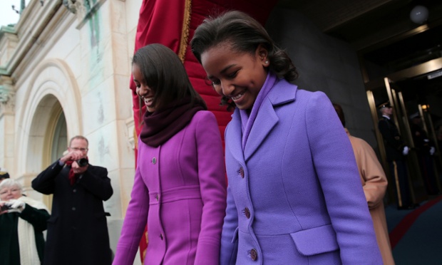 Malia and Sasha arrive.