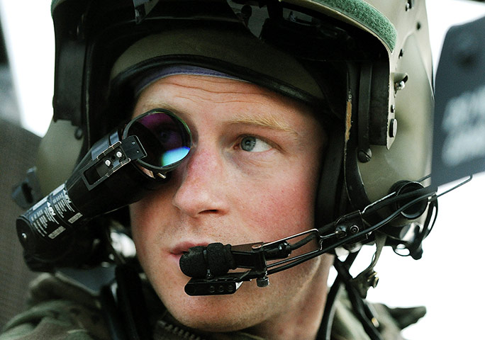 Harry in Afghanistan: Prince Harry wears his monocle gun sight