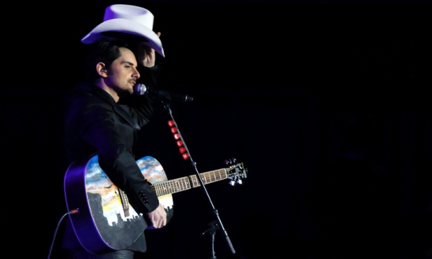 Country music singer Brad Paisley performs at the Commander-in-Chief's Ball, as the evening's ceremonies begin. Photograph: Jason Reed/Reuters