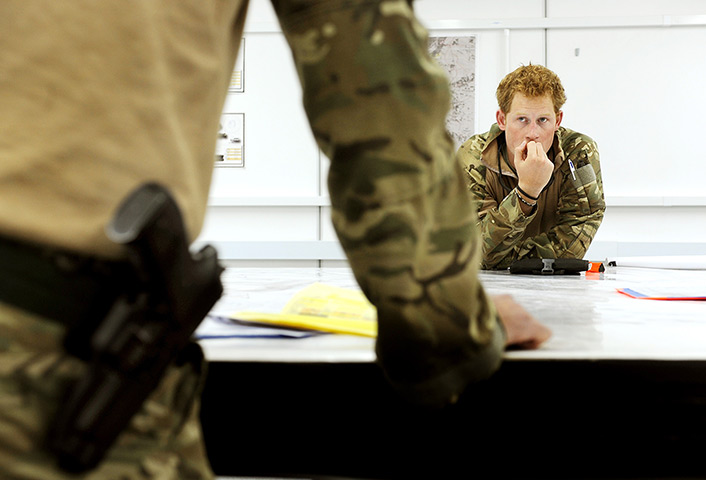 Prince Harry Afghanistan: Prince Harry attends a mission briefing