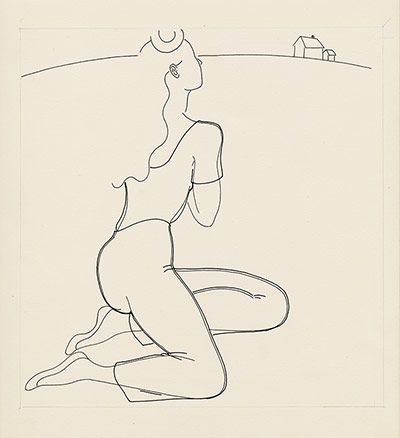 Barbara Nessim: Woman on a Hillside, 1991  
