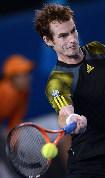 Murray v Federer: Britain's Andy Murray plays a return