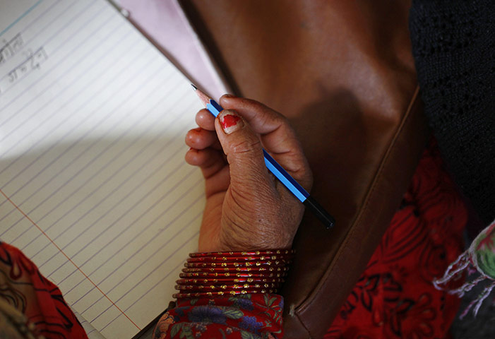Nepal women litteracy:  literacy class for women in Basundhara, Katmandu, Nepal