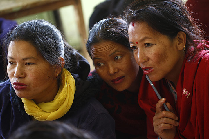 Nepal women litteracy:  literacy class for women in Basundhara, Katmandu, Nepal