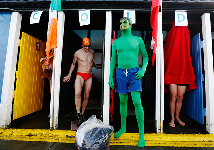 24 Hours: Swimmers prepare to get into the water at Tooting Bec Lido