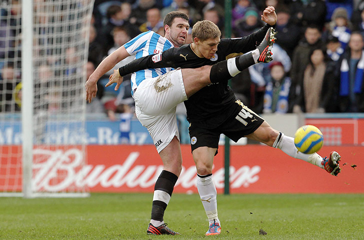 fa cup round-up: Huddersfield Town's Anthony Gerrard with Leicester City's Martyn Waghorn