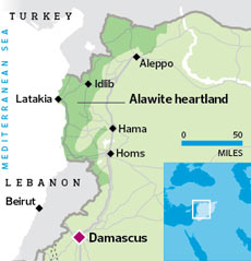 Location of Latakia, Syria
