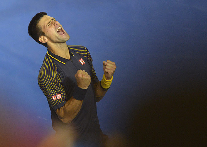 tennis6: Serbia's Novak Djokovic celebrates after