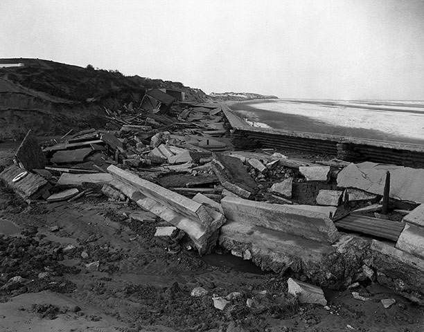 Floods 1953:  breaches in the sea wall of Mablethorpe