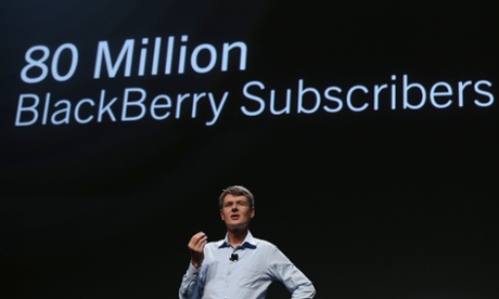 Research in Motion CEO Thorsten Heins speaks during the BlackBerry Jam 2012 conference on September 25, 2012 in San Jose, California.