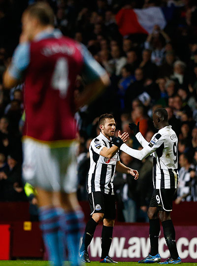 tuesday's matches 2: Newcastle United's Cabaye celebrates his goal  