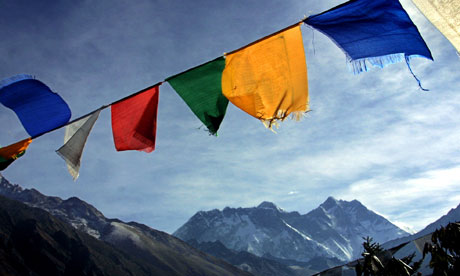 BUDDHIST PRAYER FLAGS on Mt Everest