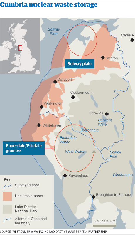 Map - Cumbria nuclear waste storage survey