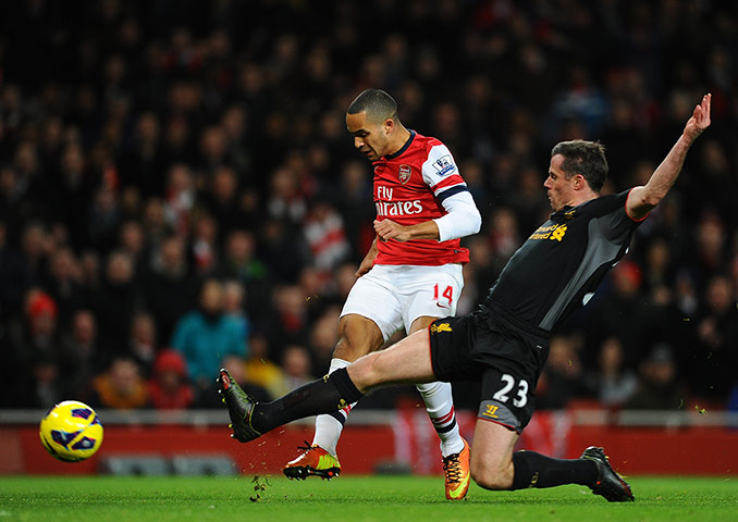 Wednesday footie: Theo Walcott shoots