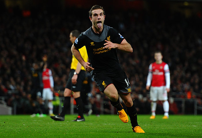 wednesday footie 2: Jordan Henderson celebrates