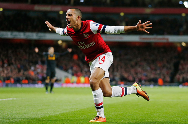Wednesday footie 3: Theo Walcott celebrates