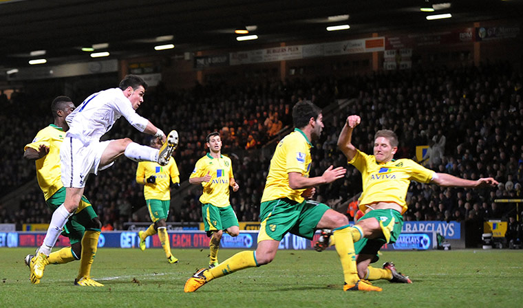 Norwich: Garteth Bale scores