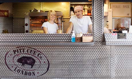The Pitt Cue van underneath Hungerford Bridge