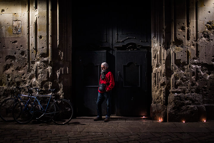 24 Hours: Barcelona, Spain: A man listens to a speech