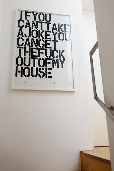 The Selby: Sue Webster: A framed print at the top of the stairs